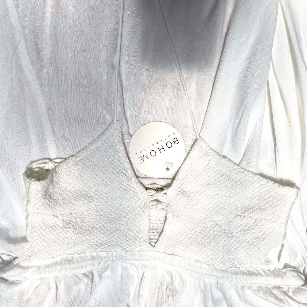 NWT Bohome white crochet cut out halter dress - Picture 10 of 12